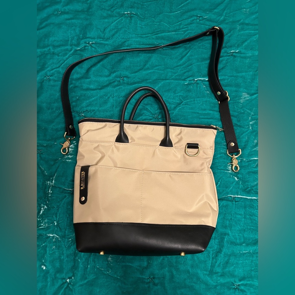 R. Riveter Otto Cream Nylon and Leather Bag - Picture 4 of 11